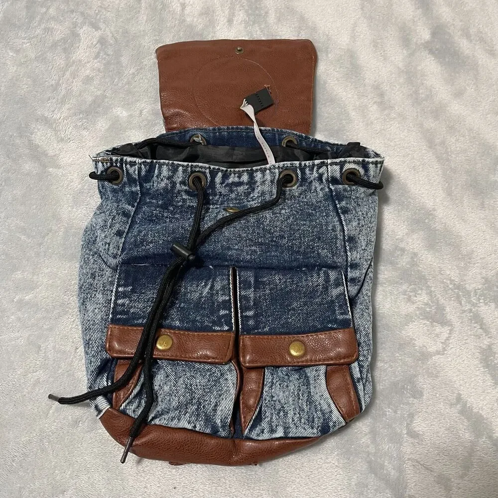 Vintage Betty Boop Backpack Womens Small Blue Denim Blinking Light Up and Sound